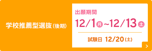 学校推薦型選抜（後期）